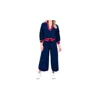Emily Mccarthy Teddy Crop Trouser In Bleu Monogram In Blue