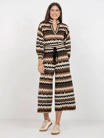 Emily Mccarthy Teddy Crop Trouser In Mocha Mirage In Multi