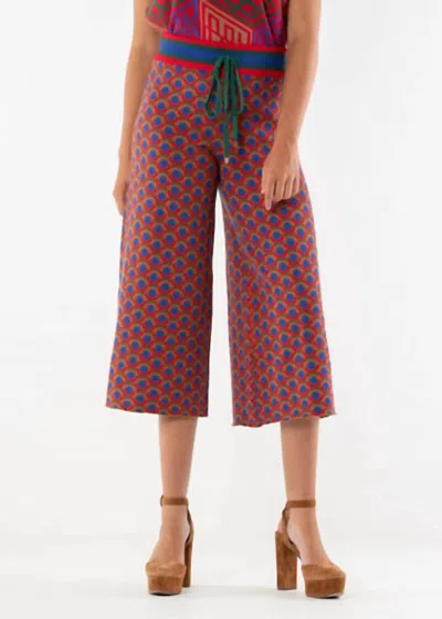 Emily Mccarthy Teddy Crop Trouser In Modintarsia Knit Modik In Pink