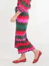 Emily Mccarthy Teddy Crop Trouser In Ruby Ripple In Multi