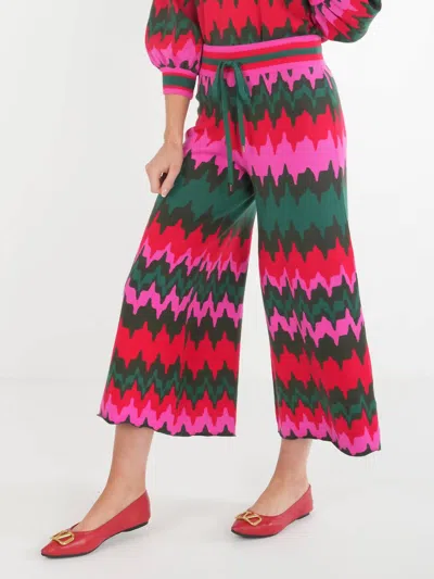 Emily Mccarthy Teddy Crop Trouser In Ruby Ripple In Multi