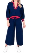 Emily Mccarthy Teddy Trouser In Bleu Mono In Multi