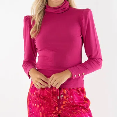 Emily Mccarthy Tessa Turtleneck Top In Rose Violet In Pink
