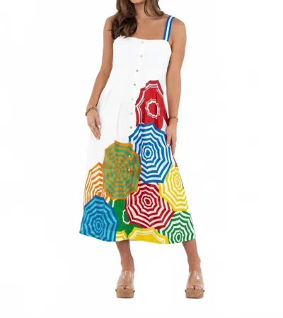 Emily Mccarthy The Constance Midi Dress In Beach Club In Multi