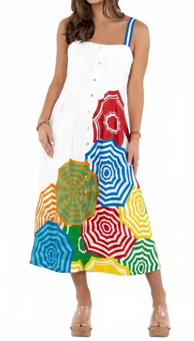 Emily Mccarthy The Constance Midi Dress In Beach Club In Multi