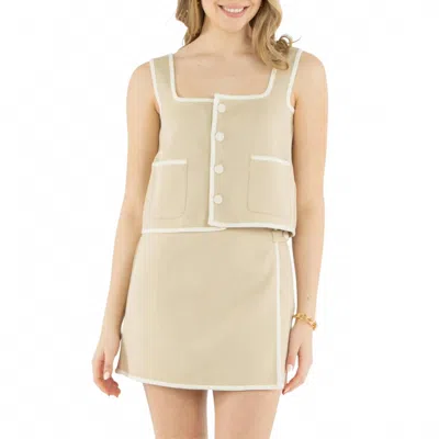 Emily Mccarthy Tini Wrap Skort In Sand Stretch Knit In Neutral