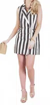Emily Mccarthy Veronica Dress In Stripe Noir In White
