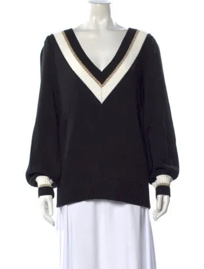 Pre-owned Emily Mccarthy V-neck Sweater In Black