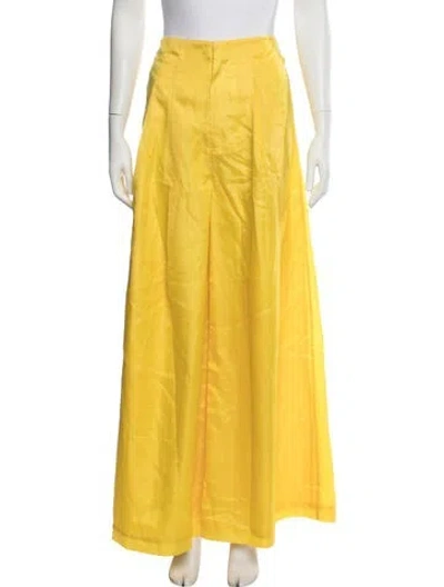 Pre-owned Emily Mccarthy Wide Leg Pants W/ Tags In Yellow