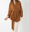 Emily Mccarthy Willow Wrap Knit Cardigan In Mocha In Brown