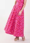 Emily Mccarthy Milly Maxi Skirt In Sunset Stripe In Pink