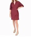 Emily Mccarthy Women's Ponte Knit Poppy Dress In Burgundy In White