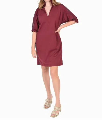 Emily Mccarthy Women's Ponte Knit Poppy Dress In Burgundy In White