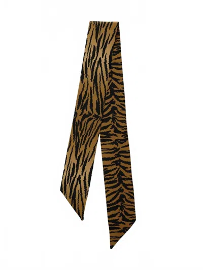 Emily Mccarthy Women's Silk Scarfette In Tiger Jacquard In Gold
