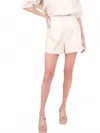 Emily Mccarthy Tailored Short In Sandshell Vegan Leather In White