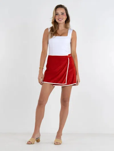 Emily Mccarthy Wrap Skort In Rossa In Transparent