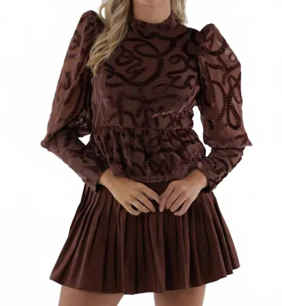 Emily Mccarthy Zoe Long Sleeve Top In Rope In Multi