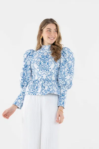 Emily Mccarthy Zoe Top In Royal Tapestry In Multi