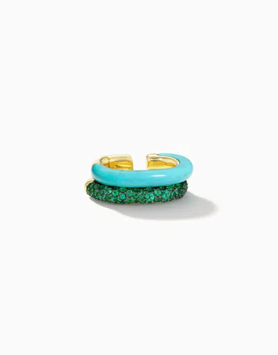 Emily P Wheeler Double Ear Cuff, Emerald & Turquoise