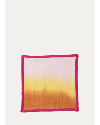 Emily P Wheeler Hand-dyed Linen Cocktail Napkins, Set Of 8 In Multi