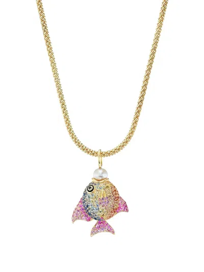Emily P Wheeler Multi-stone Fish Necklace In Gold