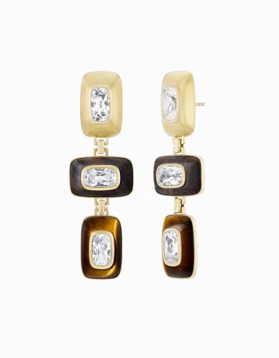 Emily P Wheeler Patchwork Earrings, Topaz & Wood