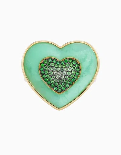 Emily P Wheeler Rock Heart Ring, Verde