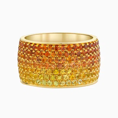 Emily P Wheeler Sunrise Ombre Cigar Ring In Gold