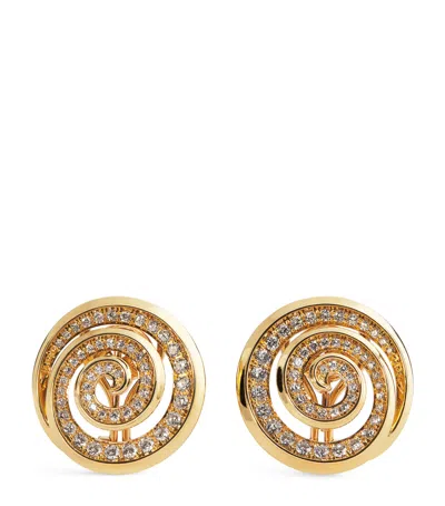 Emily P Wheeler Yellow Gold And Diamond Spiral Stud Earrings