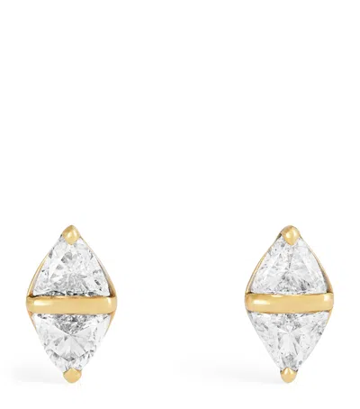 Emily P Wheeler Yellow Gold And Diamond Tilly Stud Earrings