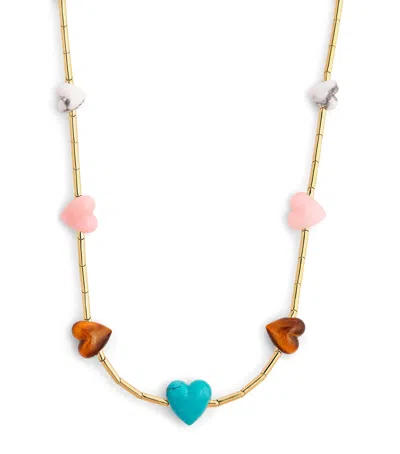 Emily P Wheeler Yellow Gold And Mixed Stone Heart Canyon Necklace