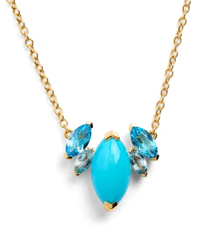 Emily P Wheeler Yellow Gold, Topaz And Turquoise Batik Necklace