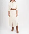 Emily Phillips Baby Cord Maxi Dress In Winter White In White