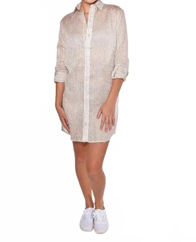 Emily Phillips Dot Linen Mini Dress In Gold In White