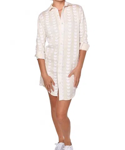 Emily Phillips Heart Shirt Dress In White