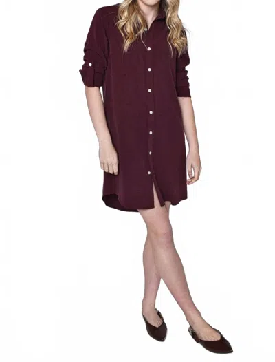 Emily Phillips Tencel Girlfriend Mini Dress In Mulberry In Red