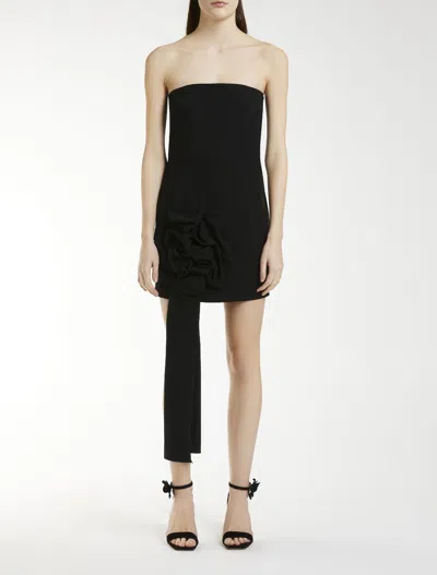Emily Ratajkowski X Marella Corset Dress With Rose Draping Dresses Black