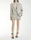 Emily Ratajkowski X Marella Stretch Viscose And Linen Micro Pants Trousers Beige