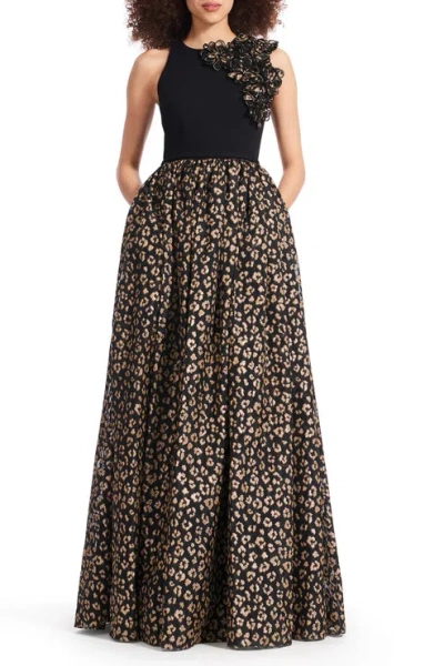 Emily Shalant 17d 0035 Long Formal Floral Beaded Evening Dress In Multi