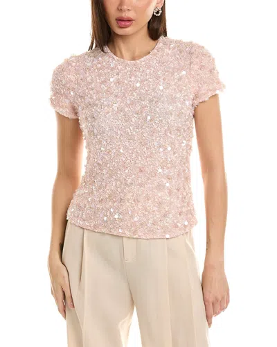 Emily Shalant Crunchy Bead Paillette Top In Pink