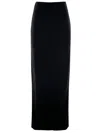 Emily Shalant Long Crepe Slim Skirt In Black