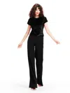 Emily Shalant Royal Sequin Top In Black In Black