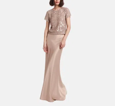 Emily Shalant Satin A-line Maxi Skirt In Bisque In Neutral