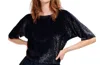 EMILY SHALANT SEQUIN BLOUSON WITH DOLMAN SLEEVE IN BLACK