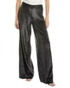 Emily Shalant Sequin Full Palazzo Pant In Black