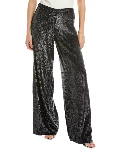 Emily Shalant Sequin Full Palazzo Pant In Grey