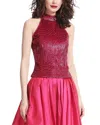 Emily Shalant Sequin Mock Neck Top