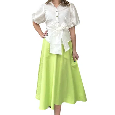 Emily Shalant Silk Party Skirt In Watermelon In Pink