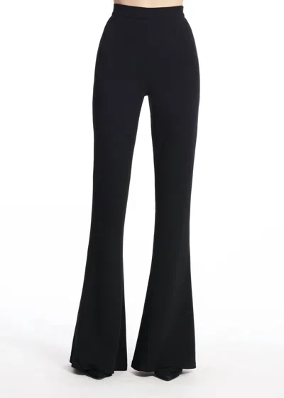 Emily Shalant Stretch Crepe Bell Bottom Pant In Black