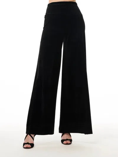 Emily Shalant Stretch Velvet Pants In Black
